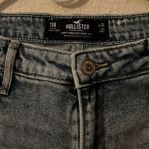 Mom jeans washed color jeans